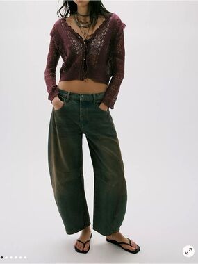 We The Free Good Luck Mid-Rise Barrel Jeans Color Lost In The Desert Size 26